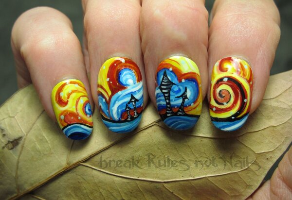 abstract nail art