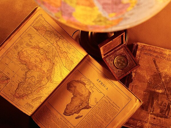 antique compass maps And globe