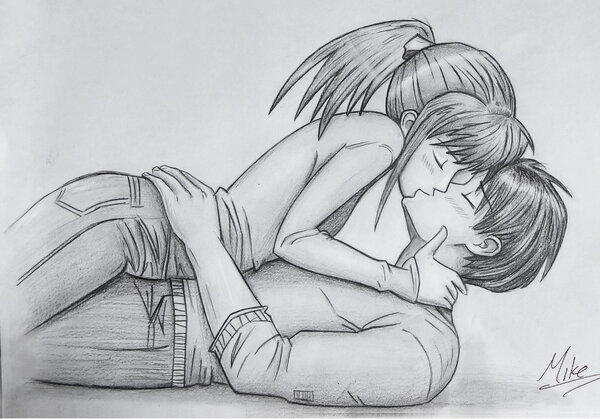 girl And Boy kissing