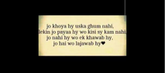 Jo khoya hai uska gum nahi