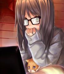 anime girl wirh glasses facebook profile photo