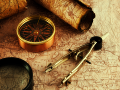 random wallpapers Old Map And compass