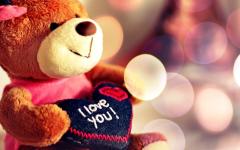 Cute Teddy Bear And Love Wallpaper