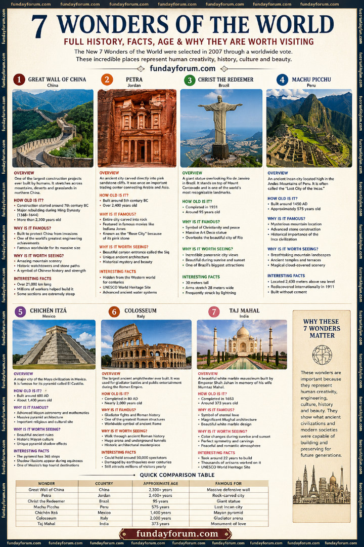 7 Wonders of the World: Full History, Facts, Age & Why They Are Worth Visiting