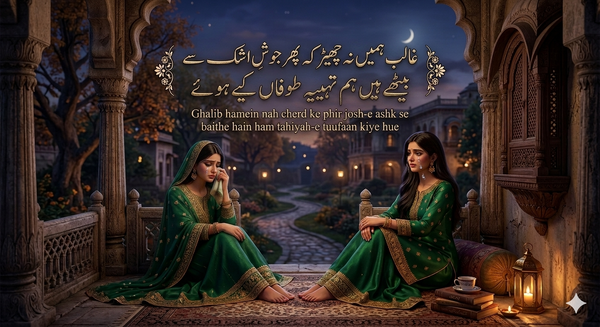 ghalib hamein nah cherd ke phir josh-e ashk se
