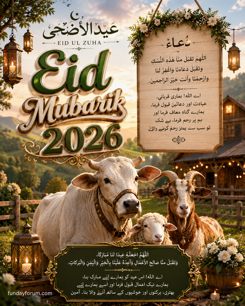 Eid Ul Adha 2026 Wishes – Islamic Eid Mubarak Image with Dua
