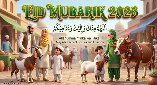 Eid Ul Azha Mubarak 2026 – Khubsurat Islamic Dua Aur Qurbani Animals Wallpaper