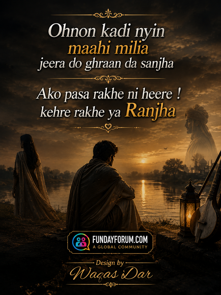 Riverside romance at dusk Ohnon Kadi Nain Maahi Milia | Heer Ranjha Roman Punjabi Shayari | Waqas Dar