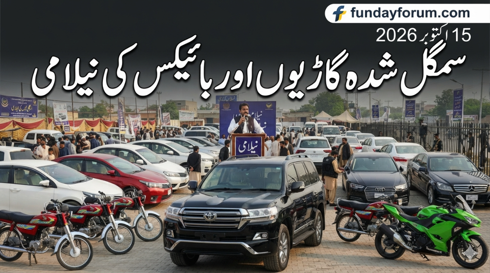 Pakistan mein smuggled gaariyon aur bikes ki neelami 15 October 2026