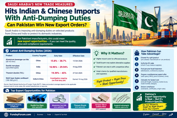 Saudi Arabia Anti-Dumping Duties 2026: Export Opportunities for Pakistan